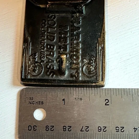Belt Buckle Harmony Metals Solid Brass Burley Wood Inlay